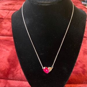 NWOT Crystal Jewelry pink love heart pendant